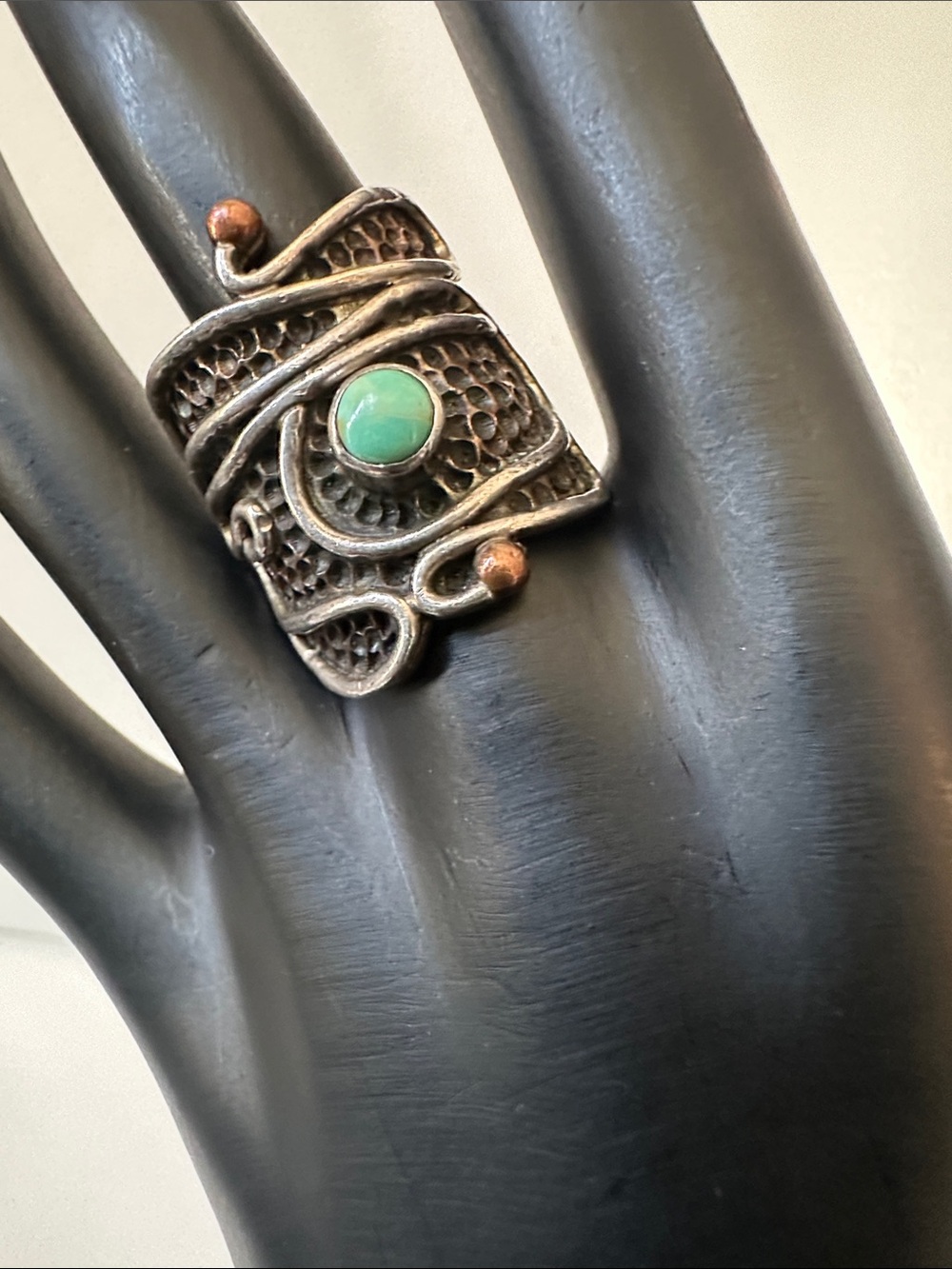 HPS CopperTurquoise Accent Silver-Tone Statement Ring - Women Jewelry